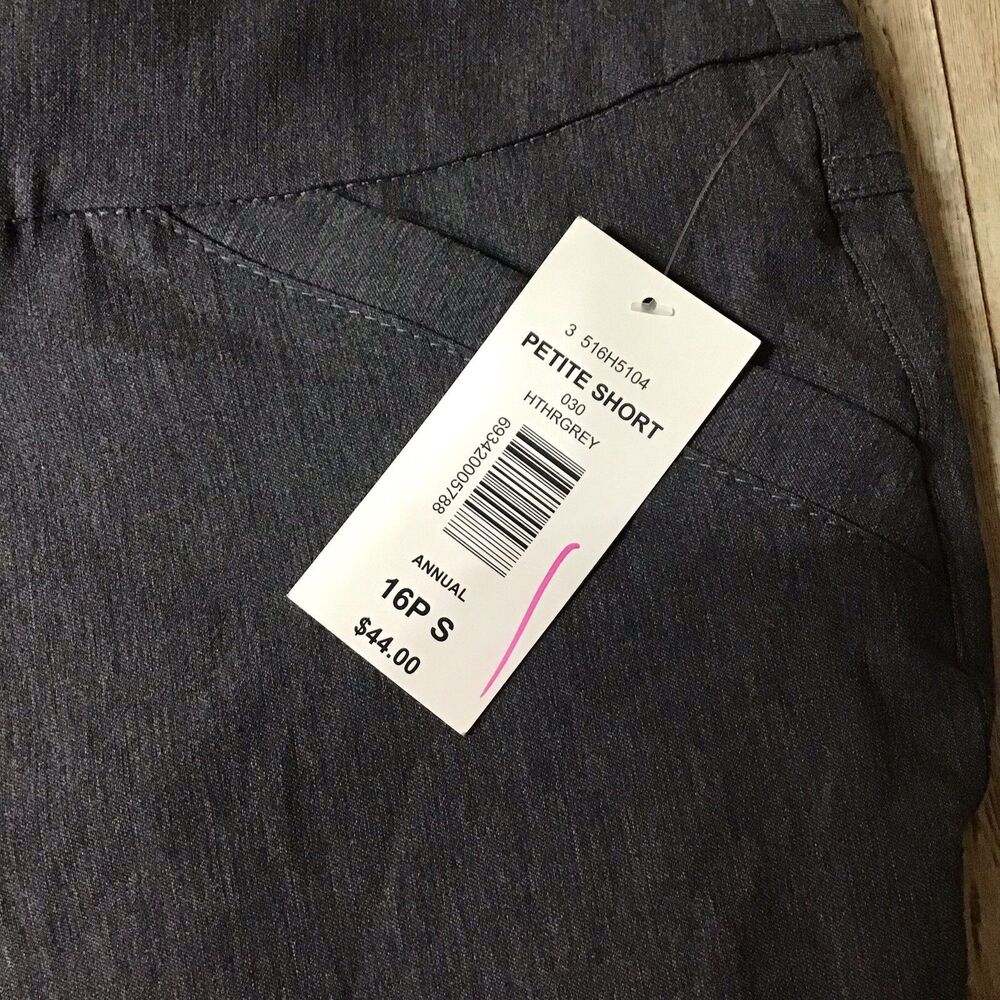 Alia Petite Womens Dress Pants 16P Heather Gray Pull On Hight Rise NEW - Picture 3 of 8